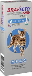 Bravecto Plus Antipulgas e Carrapatos Gatos 2,8 a 6,25Kg