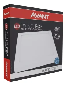 Painel Led Luminária Plafon De Sobrepor 30cm, 24w, 6500k-Luz Branca, Bivolt, Avant