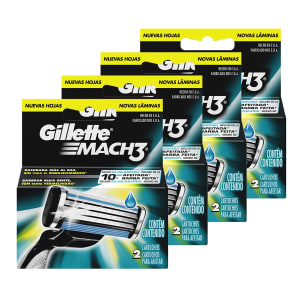 Kit de Cargas para Aparelho de Barbear Gillette Mach 3 - 8 Unidades