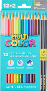 Lápis de Cor Ecolapis Super 11.1200N+2G 12 Cores + 2 Lápis Multicor -Faber-Castell