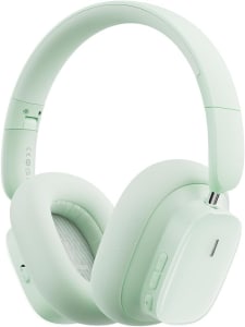 Baseus Bowie H1i ANC Headphone, Fone de Ouvido Bluetooth, Cancelamento de Ruído do ANC com Microfone, Certificação Hi-Res Audio, 100 Horas de Duração da Bateria (Verde)