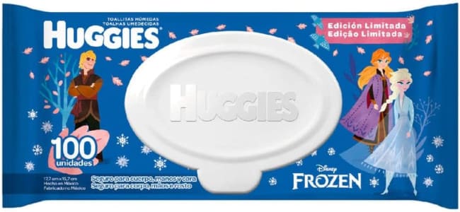 2 Pacotes — Lenço Umedecido Huggies Frozen - 100 Unidades Cada