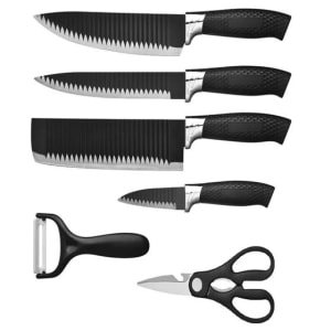 Kit Conjunto Jogo De Facas Antianderente Kit 6 Peças Chef Cozinha Aço Inoxidável Churrasco - Prime