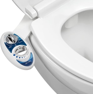 LUXE Bidet NEO 185 – Autolimpeza, bocal duplo, acessório de bidê não elétrico para assento de vaso sanitário, pressão de água ajustável, lavagem traseira e feminina (azul)