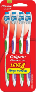 2 Pacotes Escova De Dente Colgate Classic Clean Macia - 4 Unidades Cada