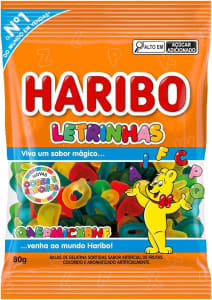 HARIBO Bala De Gelatina Frutas Letrinhas Haribo Pacote 80G