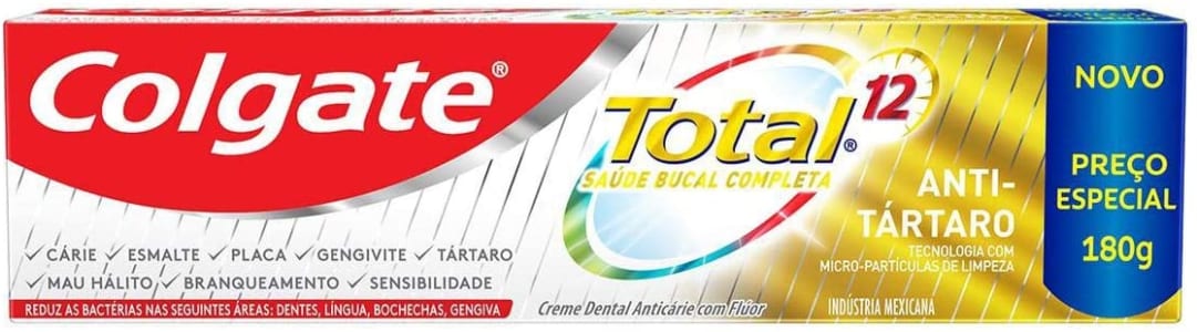 2 Unidades de Creme Dental Colgate Total 12 Anti Tártaro 180g cada