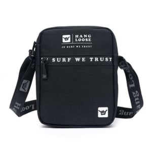 Shoulder Bag Hang Loose Bolsa Transversal Espaçosa Reforçada Unissex - Preto