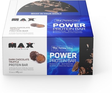 Max Titanium Power Protein Bar - 12 Unidades 41G Dark Chocolate Truffle