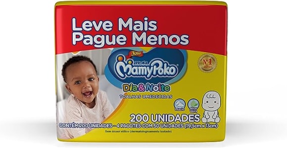 MamyPoko Toalhas Umedecidas Dia&Noite 200 Unidades 