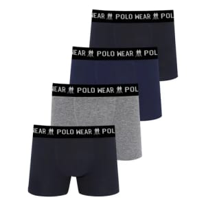 Kit 4 cuecas algodao classico polo wear sortido