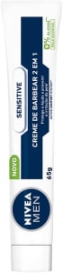 2 Unidades NIVEA MEN Creme de Barbear Sensitive 2 em 1 65g - Para peles sensíveis previne irritações com extrato de c