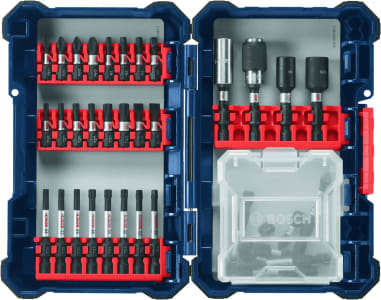 BOSCH SDMS38 Conjunto de 38 peças com sistema de caixa personalizada para aparafusamento resistente a impactos sortidos para aplicações de aparafusamento