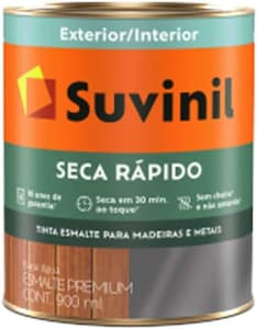 Tinta Suvinil para madeiras e metais esmalte brilhante seca rapido 0,9L - Branco - 53703721