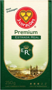 10 Unidades — Café 3 Corações Torrado e Moído Estrada Real Premium à Vácuo 250g