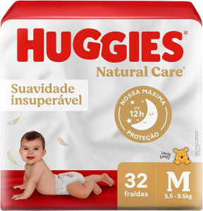 Fralda Huggies Natural Care M - 32 Unidades