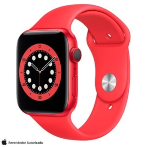 Apple Watch Series 6 (PRODUCT) RED, 44mm, GPS+Celular , com Pulseira Esportiva (PRODUCT) RED