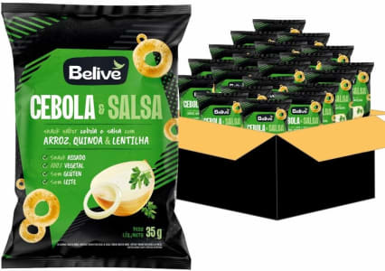 Belive Display Snack De Arroz Sabor Cebola E Salsa Sem Glúten Sem Leite 35G - Caixa Com 20 Unidades