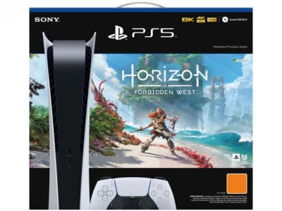 PlayStation 5 Edição Digital 825GB 1 Controle - Branco Sony com Horizon Forbidden West - Magazine Ofertaesperta