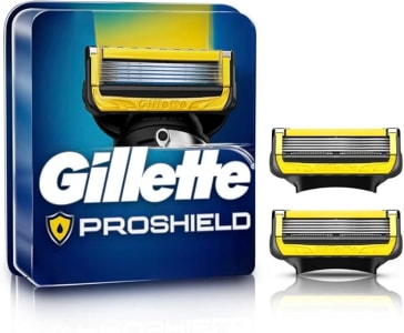 Gillette Proshield Carga para Aparelho de Barbear com 5 Lâminas e Dupla Lubrificação para Maior Precisão, 2 Uds