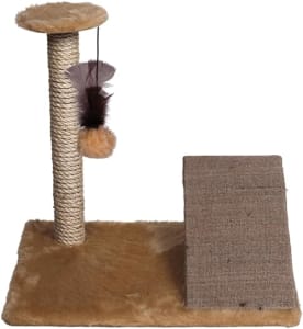 Arranhador Gatos Poste Com Rampa E Brinquedo Exclusivo