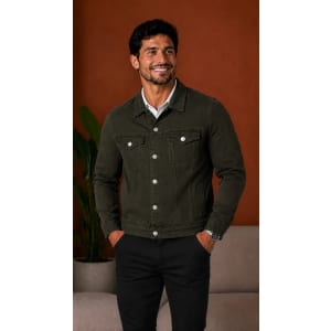 Jaqueta Masculina Sarja Jeans Slim Cores Clássicas Premium