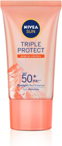 NIVEA SUN Protetor Solar Facial Tripla Proteção Loção Antiacne FPS 50 40ml