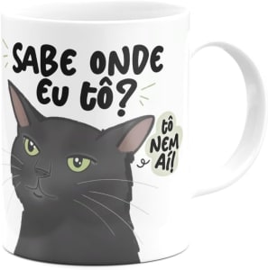 Caneca Divertida Meme Gato - Sabe onde eu tô? - 325ML