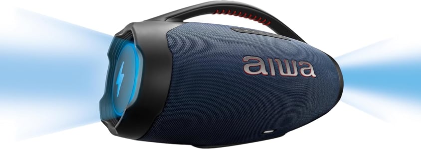 Caixa De Som Boombox Plus AIWA BBS-01-LBL 200W BT 30H IP66 USB RGB