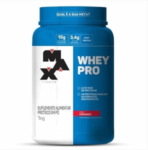 Whey Pro - 1000g Morango - Max Titanium, Max Titanium