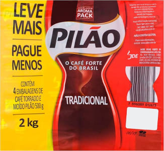 PACK - Café Torrado e Moído a Vácuo Tradicional Pilão 500g - 4 unidades de 500g