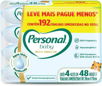 Personal Toalha Umedecida Baby Puro Cuidado Promopack, 192 Unidades