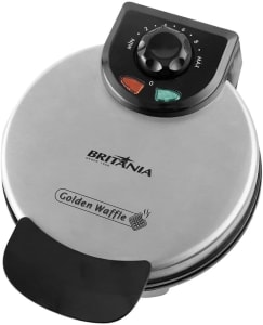 Golden Waffle, Prepara 4 waffles, Preto, 220V, Britânia