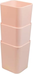 Porta objetos com 3 unidades rosa pastel 6413.w Dello