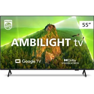Smart TV Philips Ambilight 55" 4K Google TV - 55PUG7908/78
