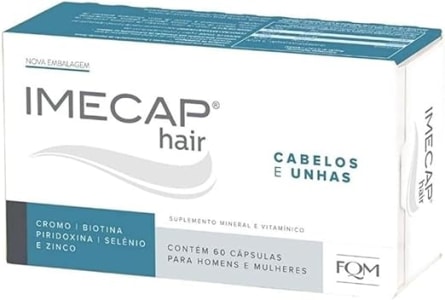 Imecap Hair 60 Cápsulas - Vitaminas para Cabelos e Unhas com Biotina