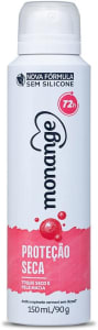 3 Unidades de Desodorante Aerossol Antitranspirante Monange Feminino Proteção Seca 150ml Monange