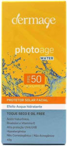 Protetor Solar Facial Dermage Photoage Water FPS 50 - 40g