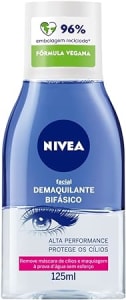NIVEA Demaquilante Facial Bifásico 125ml - Composto com Óleo de Girassol, retira até a maquiagem à prova d’água, além de não agredir a pele e nem deixar resíduos de produto