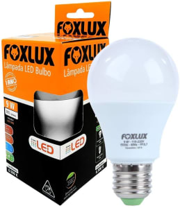 Lâmpada LED Bulbo Foxlux – Luz Branca (6500K) – 9W - Bivolt – Base E-27