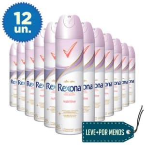 LEVE + PAGUE - : 12 Desodorantes Antitranspirante Aerosol Rexona Women Nutritive Feminino 175ml