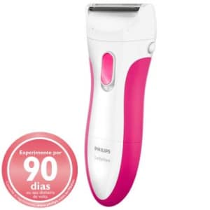 Depilador Philips SatinGirl - Sistema de Raspagem do Pelos, Uso a Seco ou no Banho, Fique Bonita sem Dor, Pilha, HP6341/05