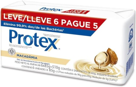 2 Pacotes - Sabonete em Barra Protex Nutri Protect Macadâmia 85g (Total 12 unidades)