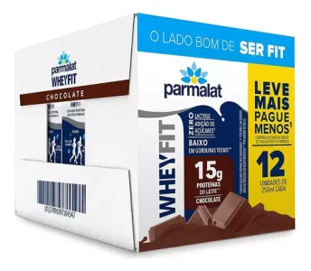 Bebida Láctea Parmalat WheyFit Chocolate 15g de Proteína - 250ml - 12 Unidades