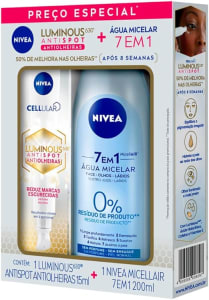 Kit NIVEA LUMINOUS 630 Antiolheiras 15ml + NIVEA Água Micelar 7 em 1 200mL