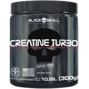 Creatina Turbo Caveira Preta Pote 300g - Black Skull