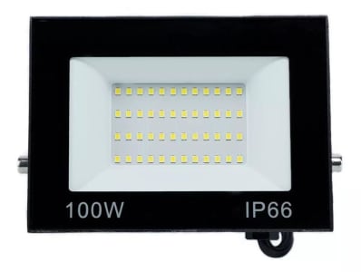 Refletor Led Smd 100w Holofote Bivolt Ip66-6500K Branco Frio - Dubai