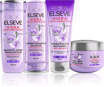 Kit L'Oréal Paris Elseve Hidra Hialurônico - Shampoo + Condicionador + Tratamento + Creme Noturno