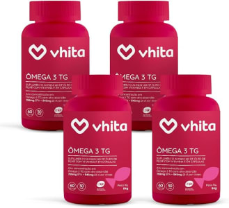 Kit/Combo 4x Ômega 3 TG Vhita 1000mg Alta concentração de EPA e DHA importado com certificado internacional de qualid