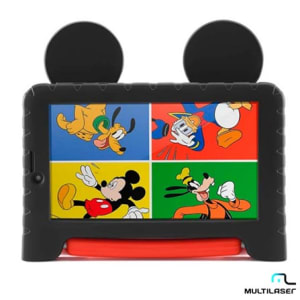 Tablet Multilaser Mickey Mouse Plus Preto com 7”, Wi-Fi, Android 8.1, Processador Quad-Core 1.5 GHz e 16GB